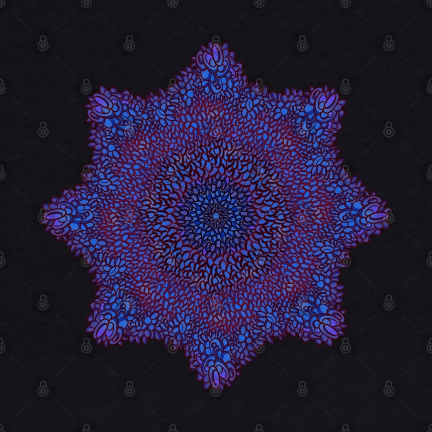 Blue Mandala made with oval shapes by DaveDanchuk